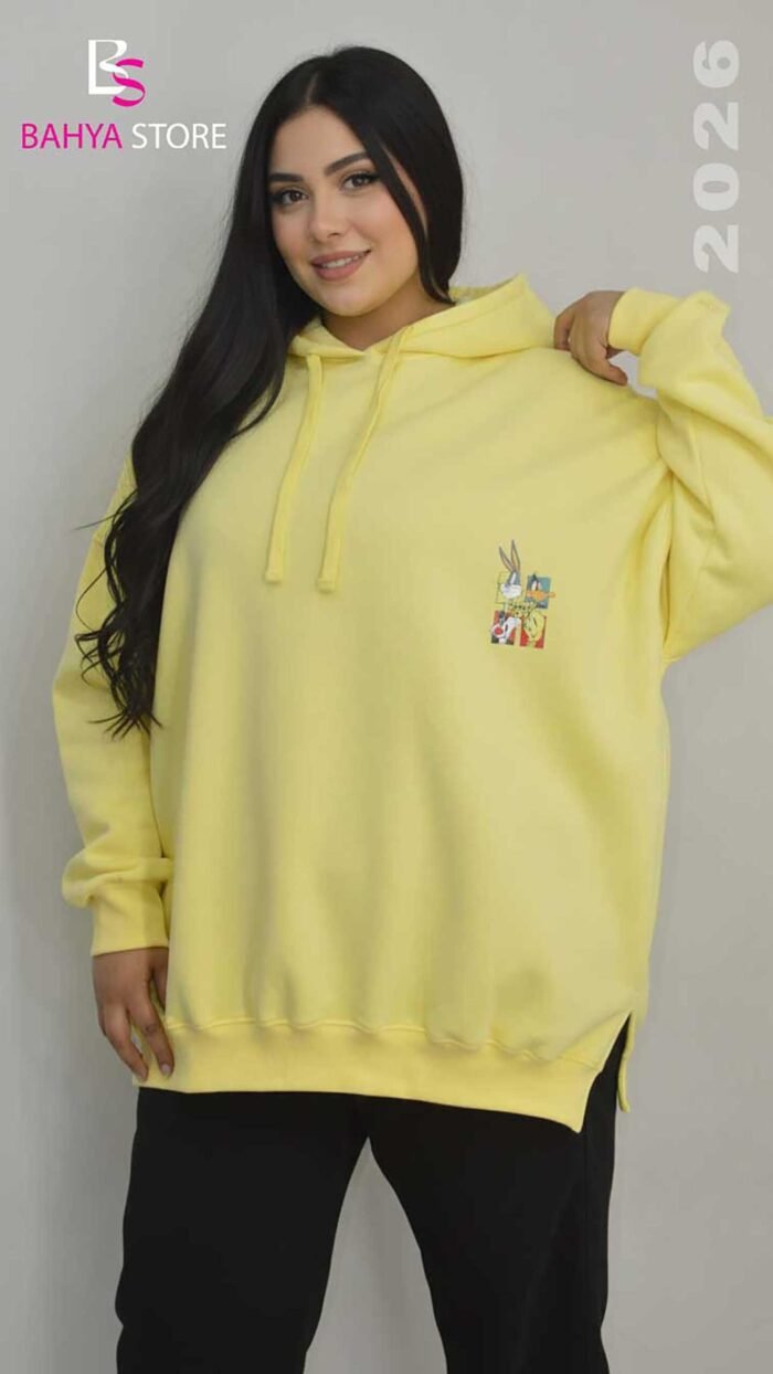 ⁦هودي مطبوع كرتوني⁩ - الصورة ⁦4⁩